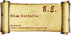 Blum Esztella névjegykártya